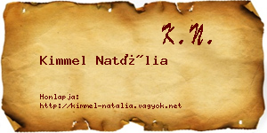 Kimmel Natália névjegykártya