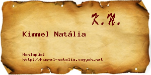 Kimmel Natália névjegykártya